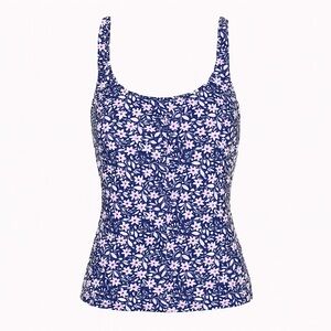 NWT Gottex Couture Tankini Navy White Delicate Flowers Tankini Size 8